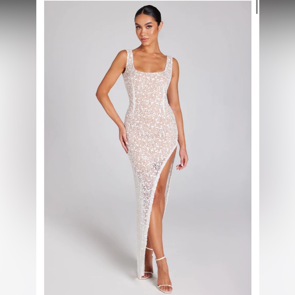 Nadine Merabi Louisa White Dress Size SM (US 6) NWT